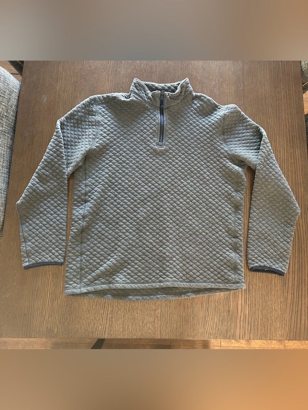 J. Crew Quilted Quarter-Zip Pullover - Gray